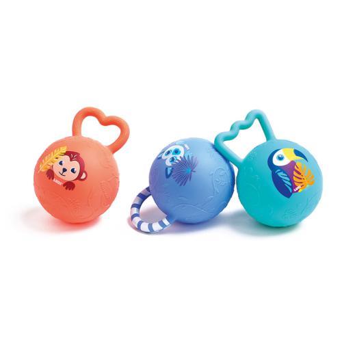 Bolinha chocalho Ludi colorida com guizo interior para bebé a partir dos 3 meses