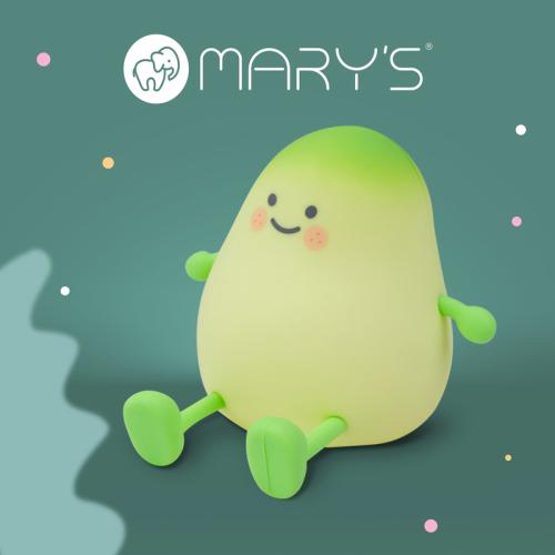 Luz de presença LED Mary's em forma de manga com luz branca quente para quarto de bebé.