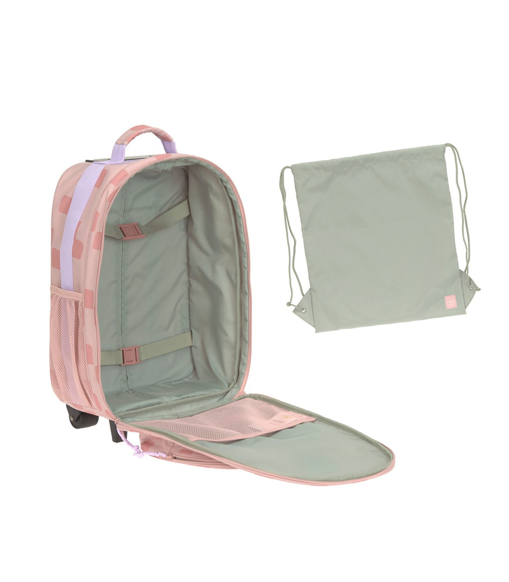 Lässig Pink School Trolley Backpack with Wheels