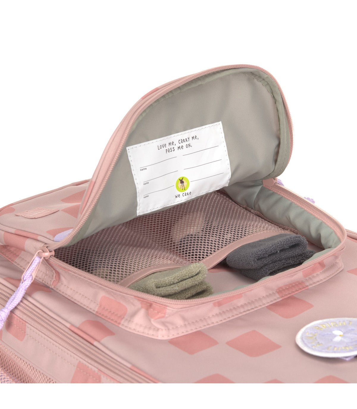 Lässig Pink School Trolley Backpack with Wheels