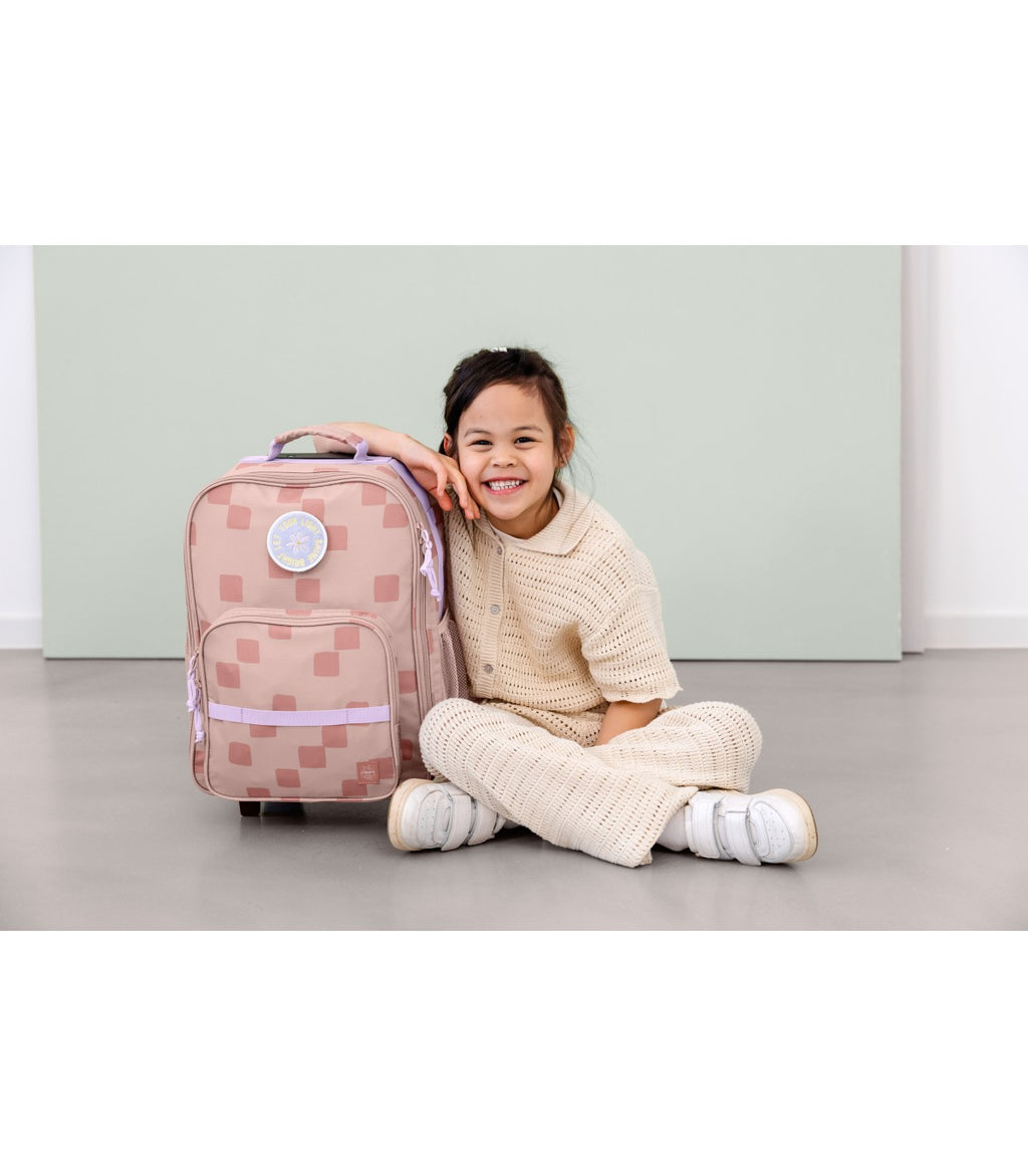 Lässig Pink School Trolley Backpack with Wheels