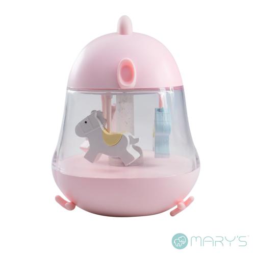 Caixa de música e luz de presença LED em forma de unicórnio rosa da Mary's para quarto de bebé e criança.