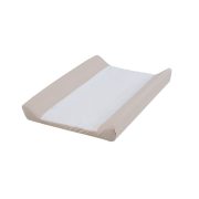 Forra de fraldário Micuna Sabana TX 1152, cor bege/areia, com laterais elevadas para segurança e superfície central branca absorvente.