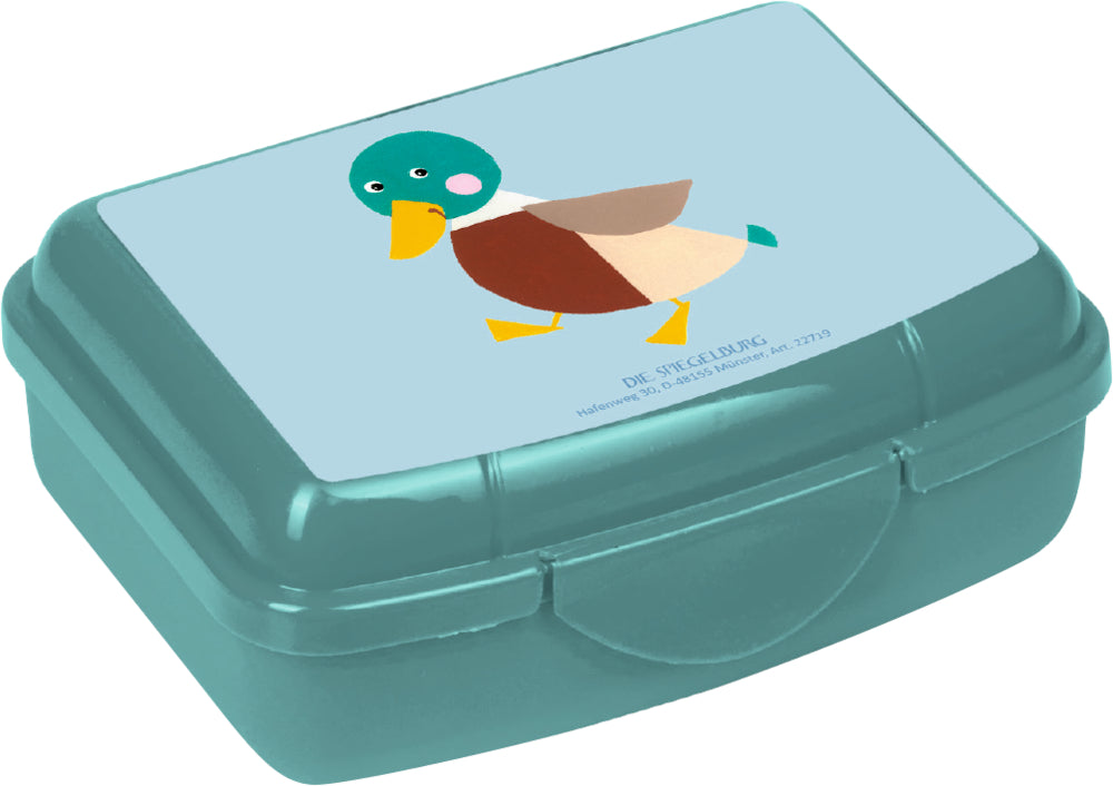 Mini snackbox infantil Die Spiegelburg com ilustração de pato para transporte de lanches