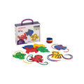 Conjunto de figuras de animais Miniland coloridas para enlaçar com cordões