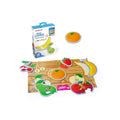 Puzzle evolutivo de frutas Miniland com peças de encaixe e poster ilustrativo