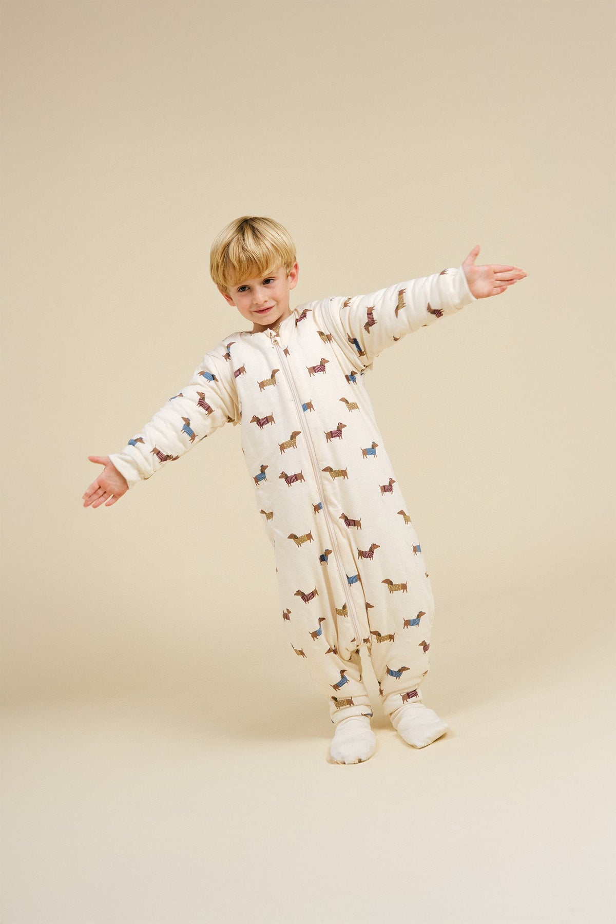 Saco de dormir MolisandCo TOG 2.5 com pés e mangas Fancy Teckels