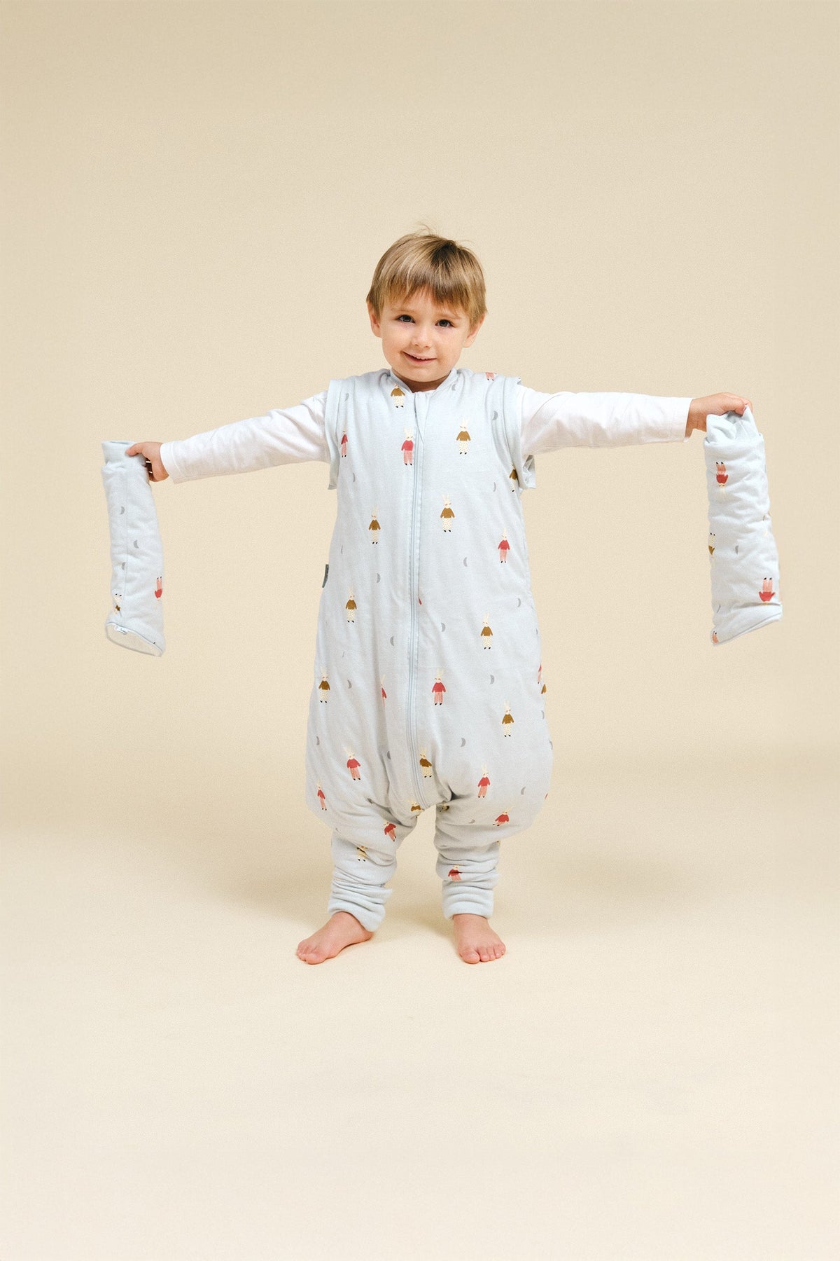 Saco de dormir MolisandCo TOG 2.5 com pés e mangas Sleepy Bunnies
