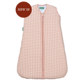 Saco de dormir MolisandCo TOG 2.5 Dusty Rose sem pés, padrão xadrez, fecho central. Ideal para inverno, novo na coleção.