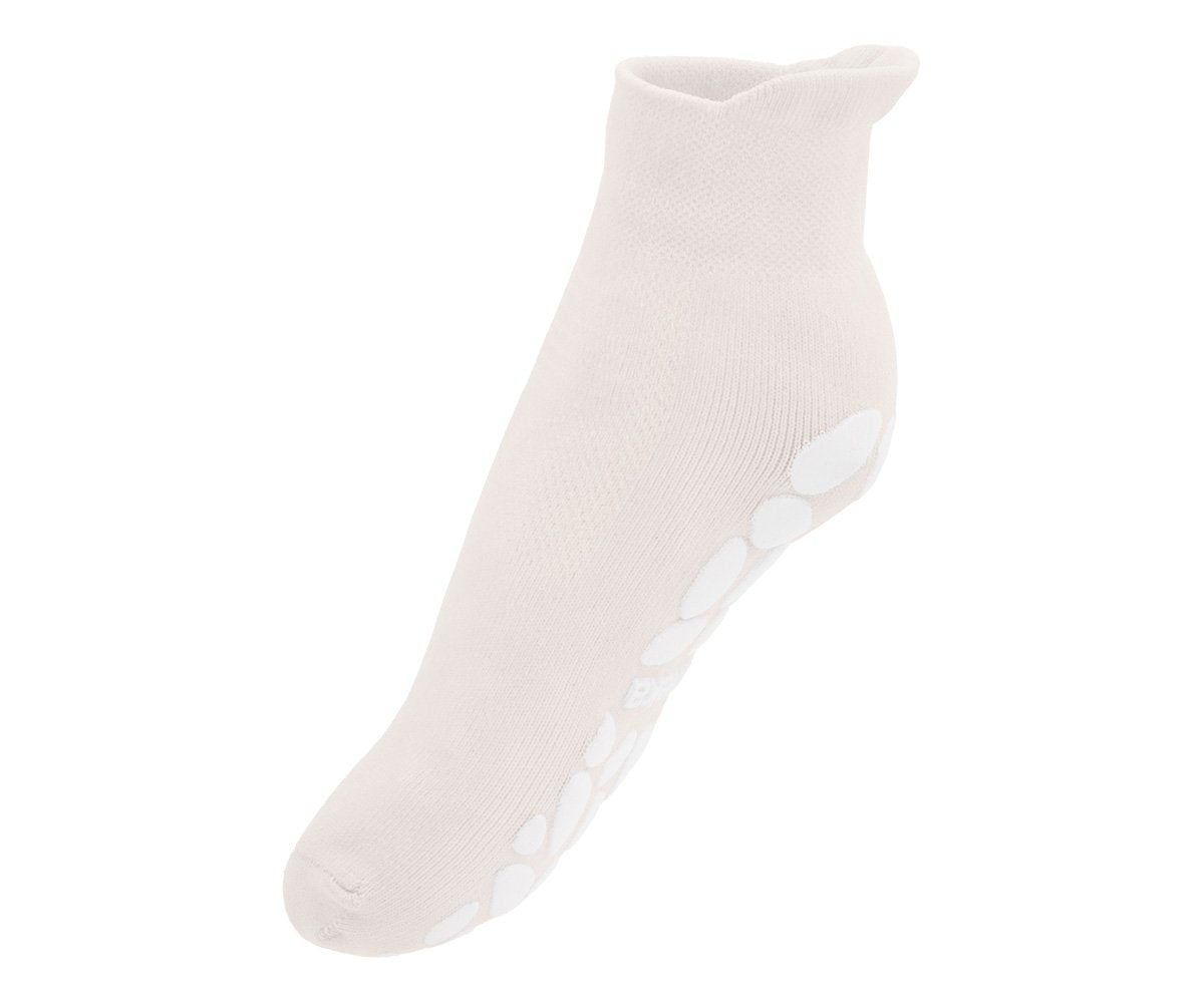 Monneka meias antiderrapantes de piscina creme/bege — meia vista de lado