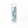 Embalagem da escova de dentes elétrica sónica Matchstick Monkey para bebés, mostrando o design branco e verde-água com um macaco ilustrado e indicação de uso a partir dos 3 meses.