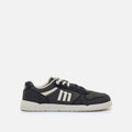 Sapatilhas Mustang Plity adulto em tons azul marinho e cinzento, perfil lateral.