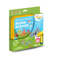 Kit de pintura com água com ilustrações de animais para crianças.