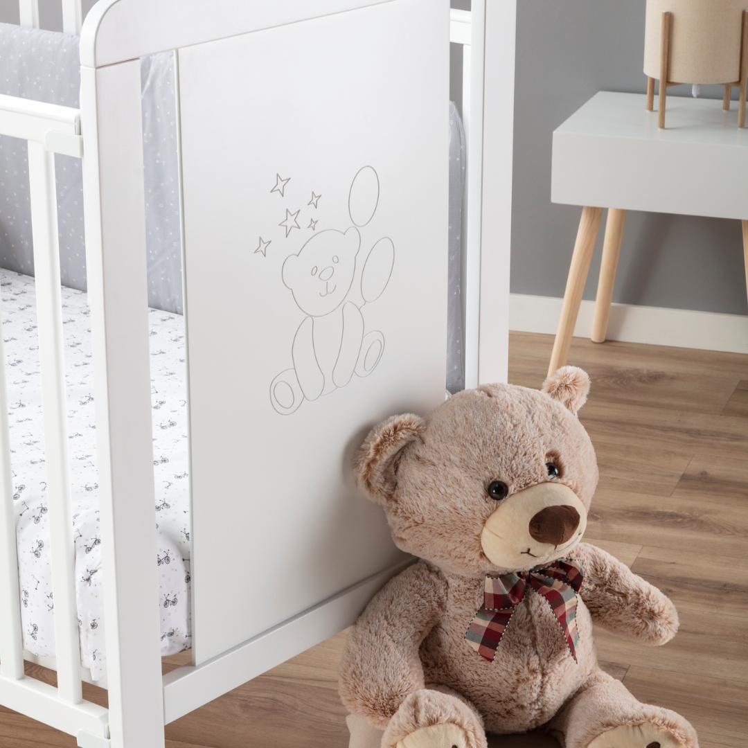 Napoli Berço de bebé 120x60 com lateral rebatível Branco da IKID, fotografia 3