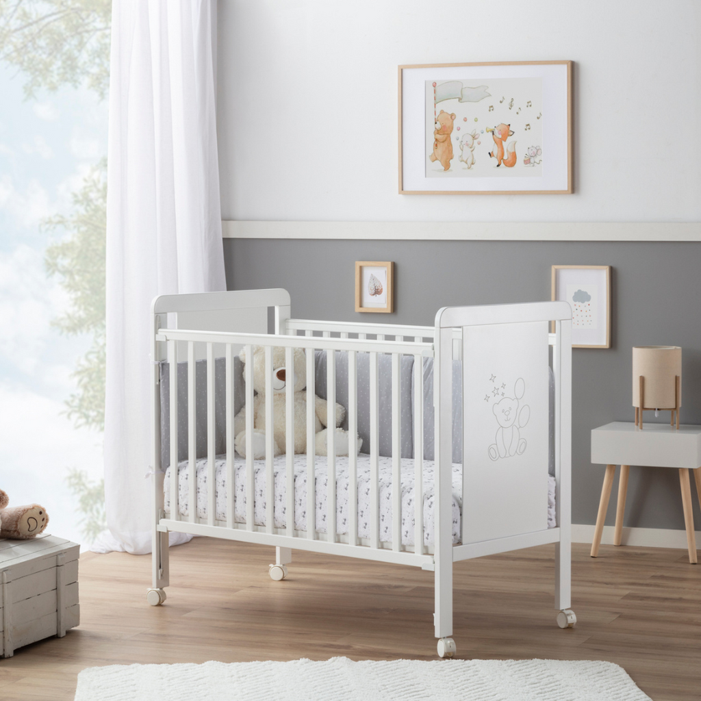 Napoli Berço de bebé 120x60 com lateral rebatível Branco da IKID, fotografia 4