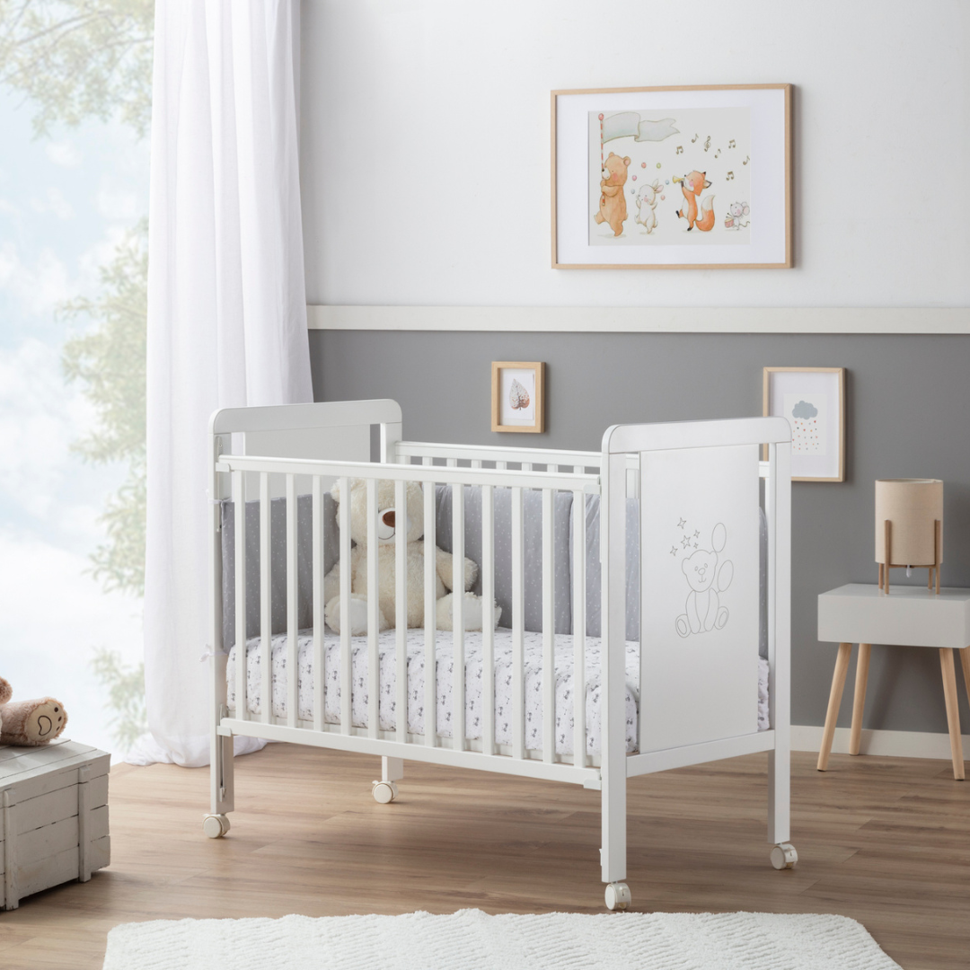Napoli Berço de bebé 120x60 com lateral rebatível Branco da IKID, fotografia 4