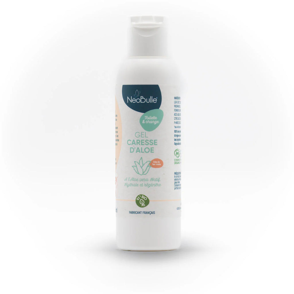 Embalagem do creme hidratante e regenerador de aloé vera Neobulle para bebés e grávidas