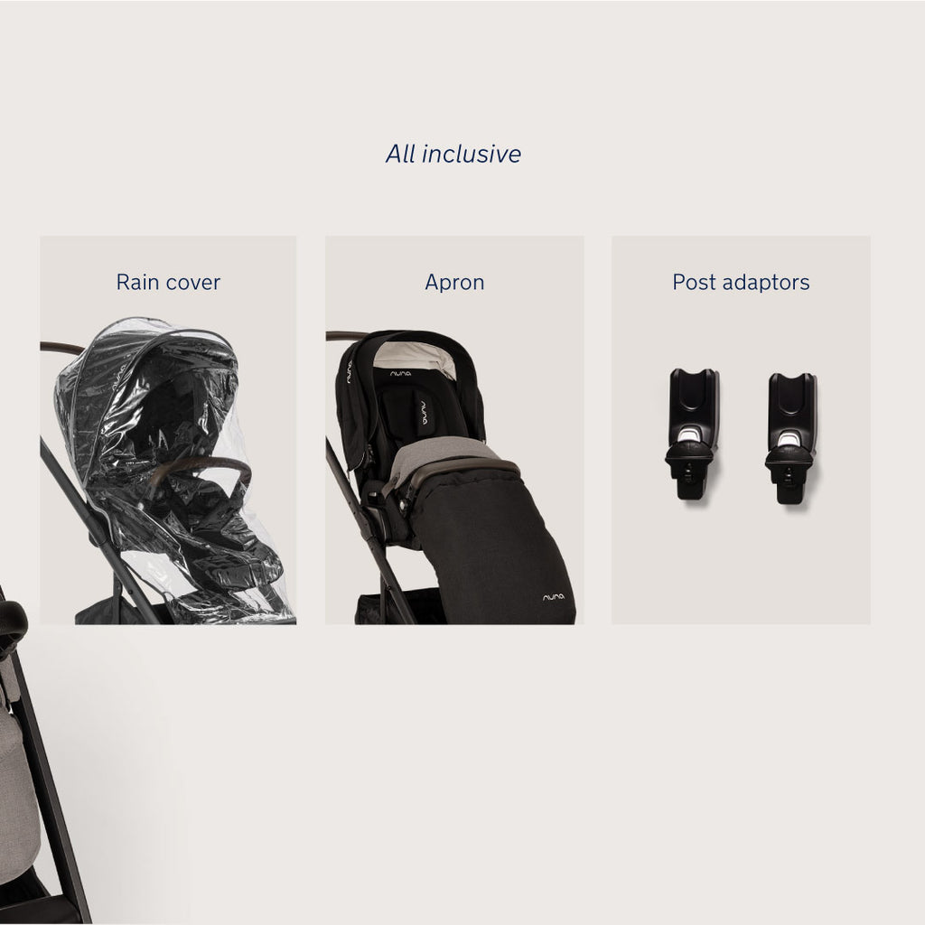 Detalhe do arnês de 5 pontos do carrinho Nuna MIXX NEXT com fecho magnético MagneTech Secure Snap™ em couro ecológico.