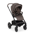 Carrinho de passeio Nuna MIXX NEXT Chestnut, vista de três quartos com o assento virado para a frente.