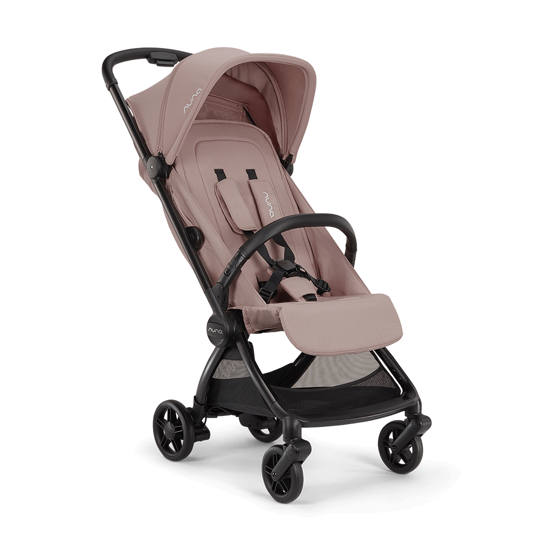 Carrinho de passeio Nuna VIAA cabn na cor Calla, vista em ângulo