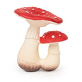 Mordedor Spot o Cogumelo da Oli & Carol, em forma de cogumelo vermelho com pintas brancas, feito de borracha natural.