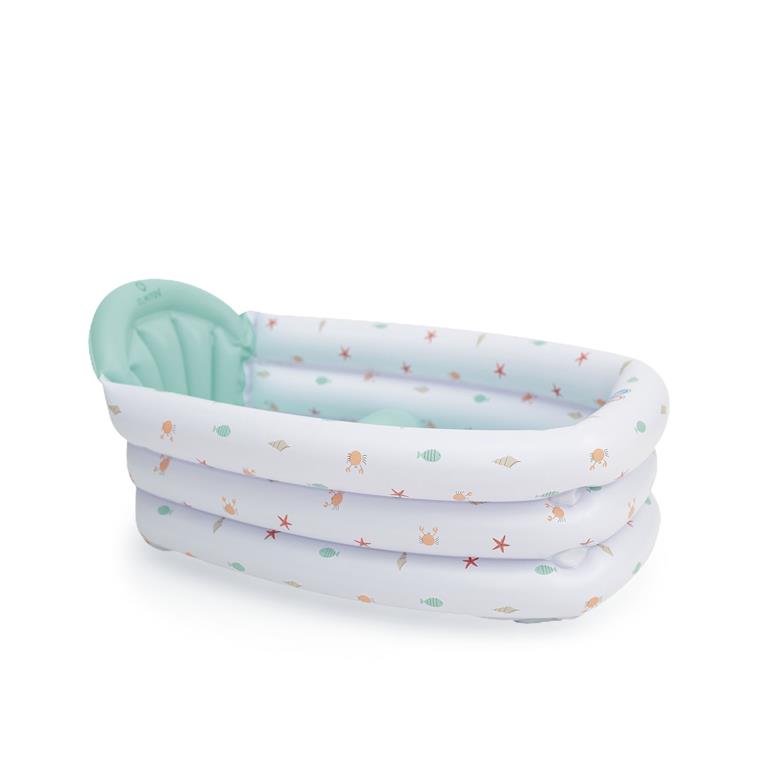 Banheira de insuflar Olmitos com design compacto e fácil de transportar, ideal para viagens e espaços pequenos.