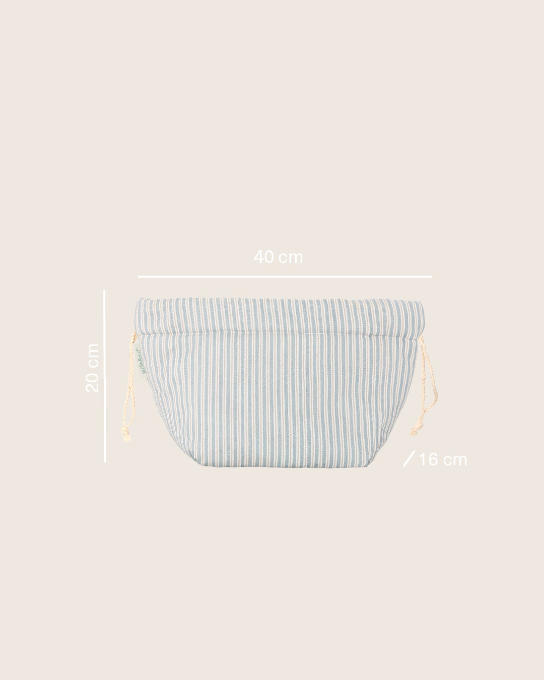 Organizador de mala de bebé MolisandCo no padrão Blue Stripes em imagem de catálogo da marca, sobre fundo neutro