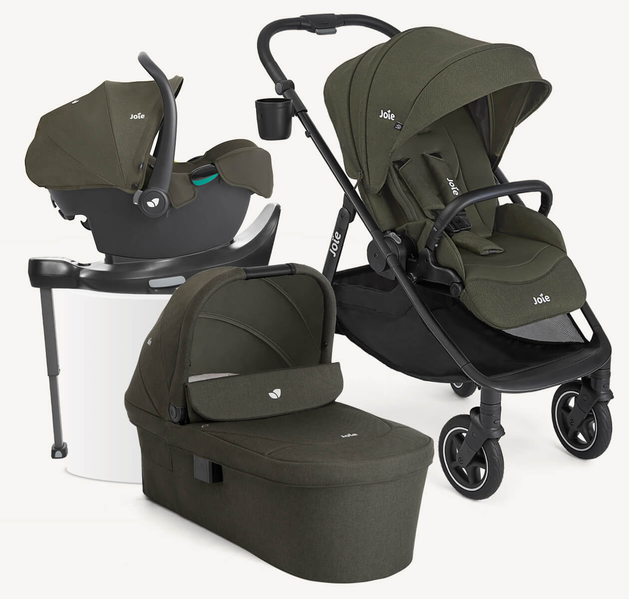 Joie DUO / TRIO carrinho de passeio compacto versadrift com alcofa FERN - até 22kg