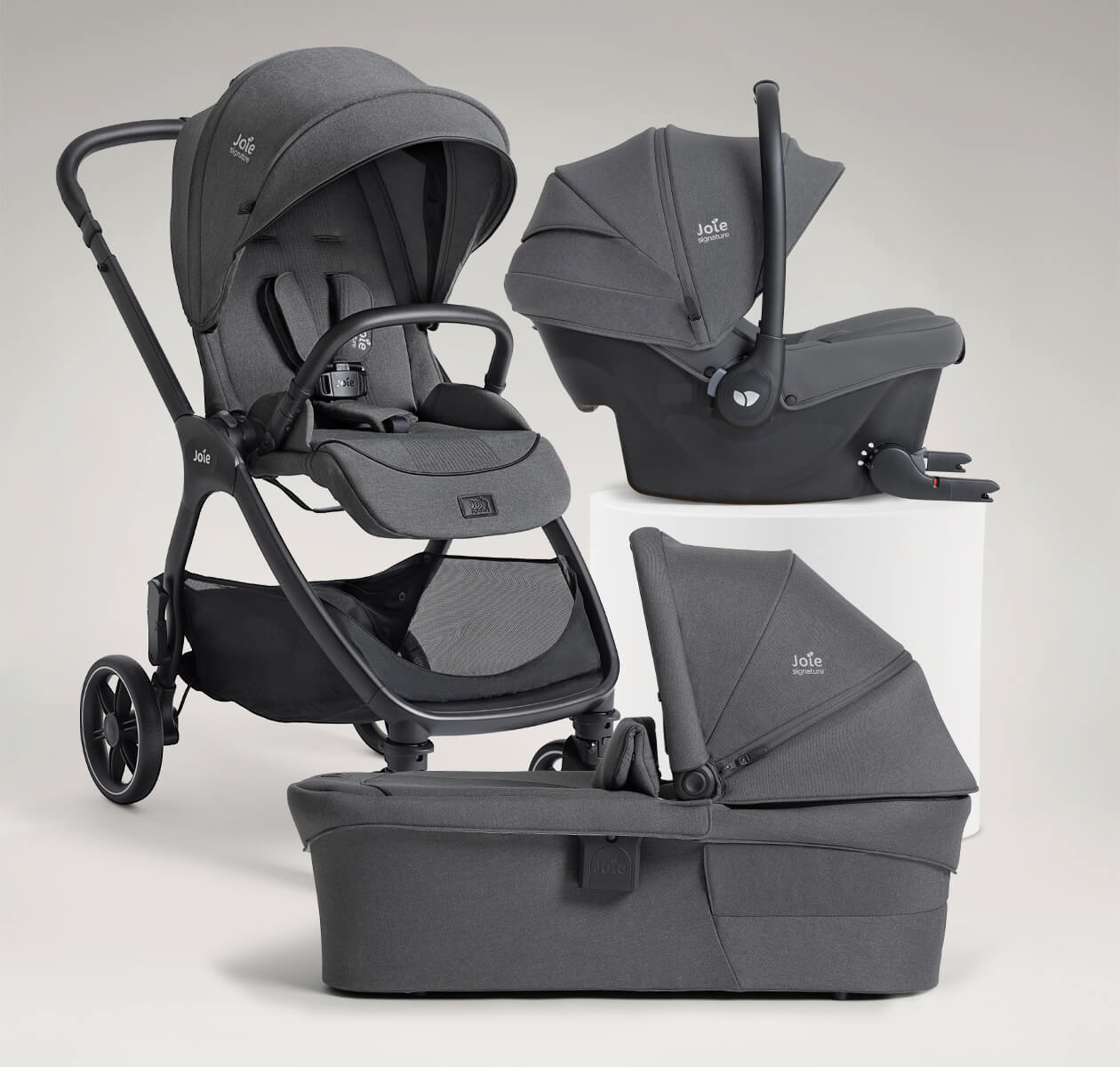 Joie DUO/TRIO  Carrinho de Passeio Compacto Valora SIGNATURE +alcofa ramble - até 22kg Evergreen