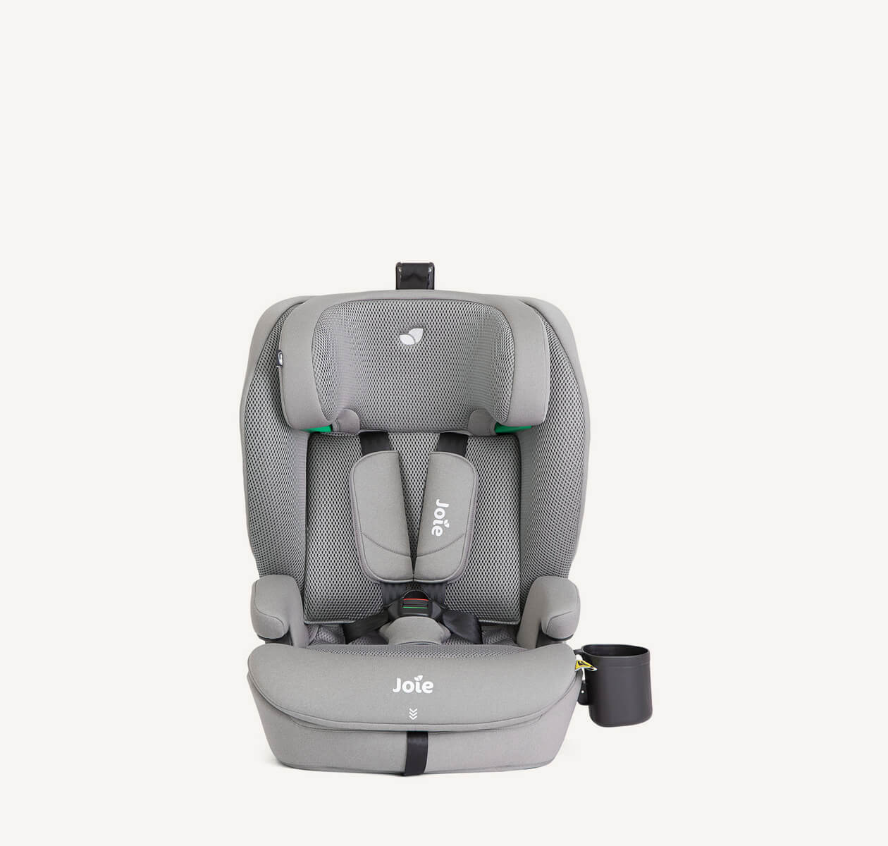Cadeira auto Joie i-Irvana MAX em cinzento claro (Quartz), vista frontal.