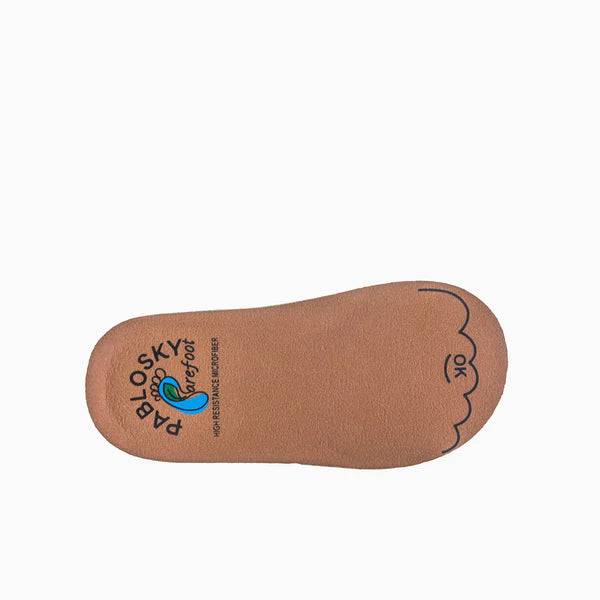 Palmilha removível inTECH da bota Pablosky Barefoot, com logo e indicador de tamanho "OK".