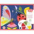 Kit de pintura Djeco Atividades de Pintar Insetos para crianças dos 3 aos 6 anos, com borboleta e joaninha coloridas e paleta de tintas.
