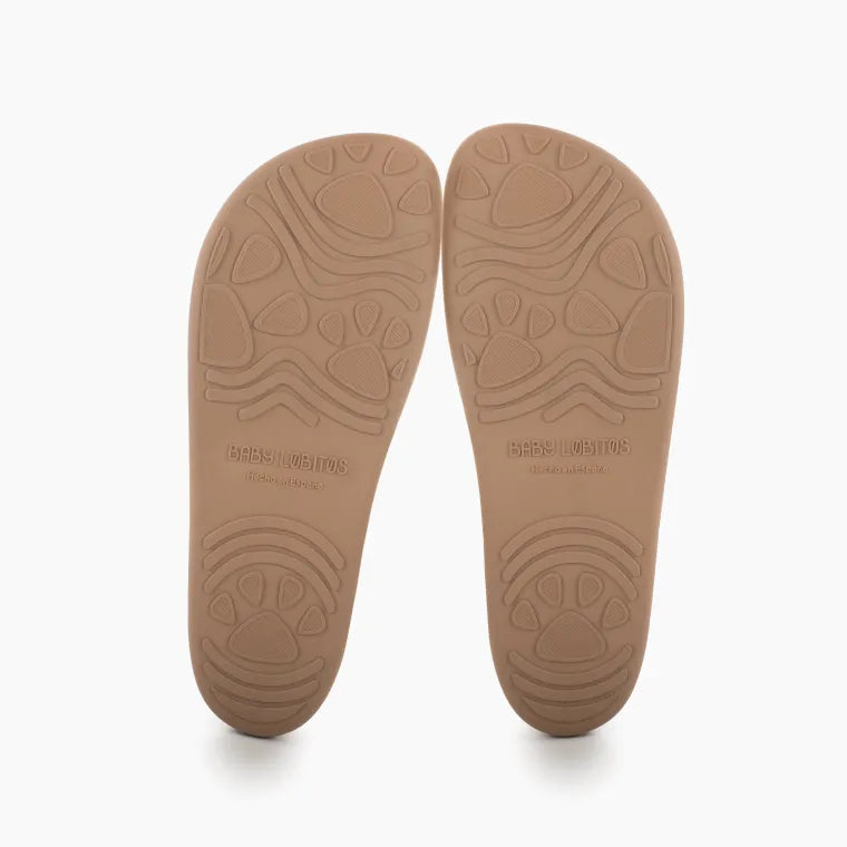 Palmilhas dos ténis Baby Lobitos Barefoot Adulto Mapis Cork Brilo, em formato anatómico e material antiderrapante.