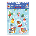 Conjunto de autocolantes eletroestáticos Dodo "Natal do Pinguim" para janelas, com ilustrações de Pai Natal, pinguim, trenó, e flocos de neve.