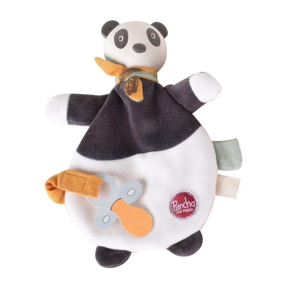 Peluche Panda Tikiri com corpo de gaze e cabeça de algodão suave para bebés