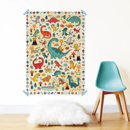 Poppik  - Poster com autocolantes Dinossauros