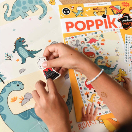 Poppik - Poster with Dinosaur Stickers