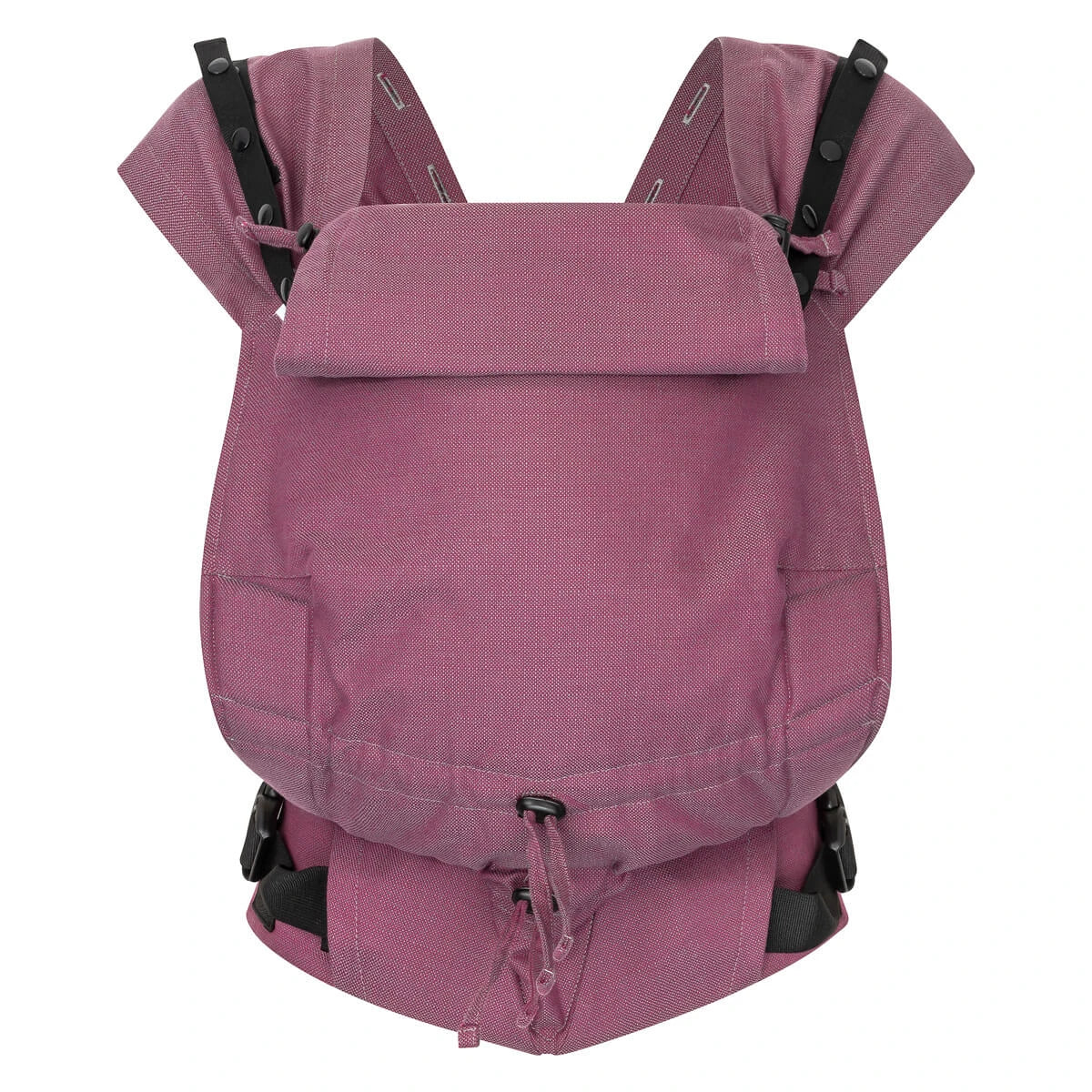 Mochila Hoppediz Ajustável BabySize Primeo Mallorca de cor rosa, vista de frente.