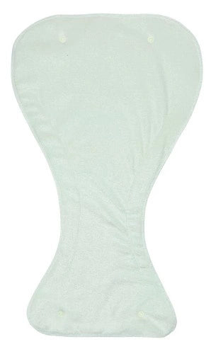 Absorvente Pupus Junior em formato de ampulheta com molas de fixação para fraldas de pano.