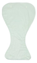 Absorvente Pupus Junior em formato de ampulheta com molas de fixação para fraldas de pano.