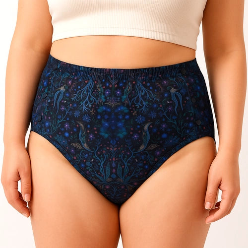 Vista frontal das cuecas impermeáveis Pupus Neon Splash para adulto.