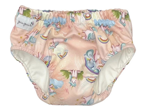 Cuecas de treino Pupus com padrao de dragoes coloridos