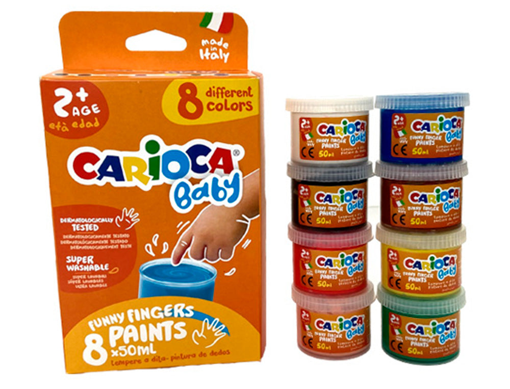 CARIOCA BABY Finger Paint Set 8 Pots 8x50ml