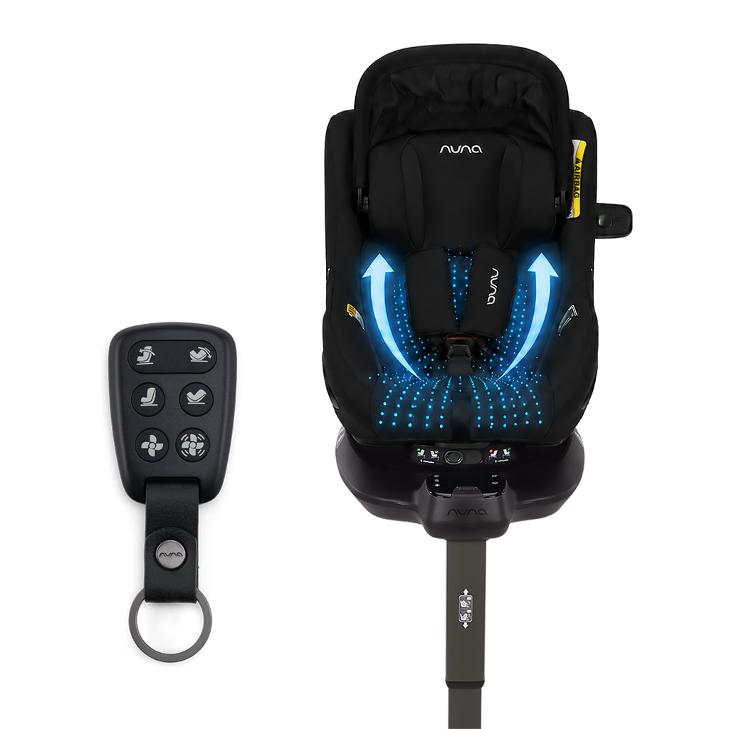 Cadeira auto rotativa Nuna RELX wind com base ISOFIX e perna de apoio