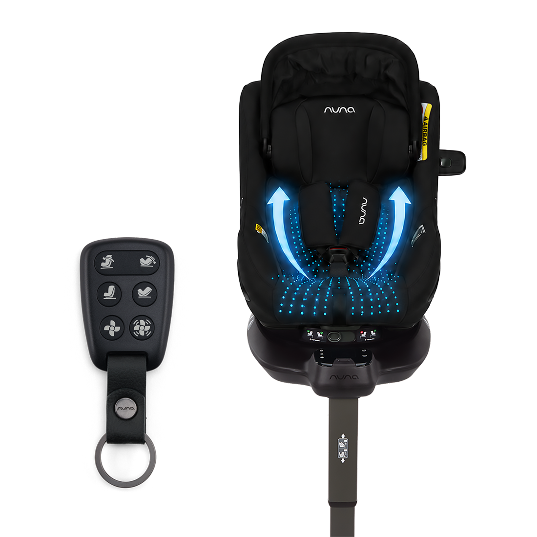 Cadeira auto rotativa Nuna RELX wind com base ISOFIX e perna de apoio