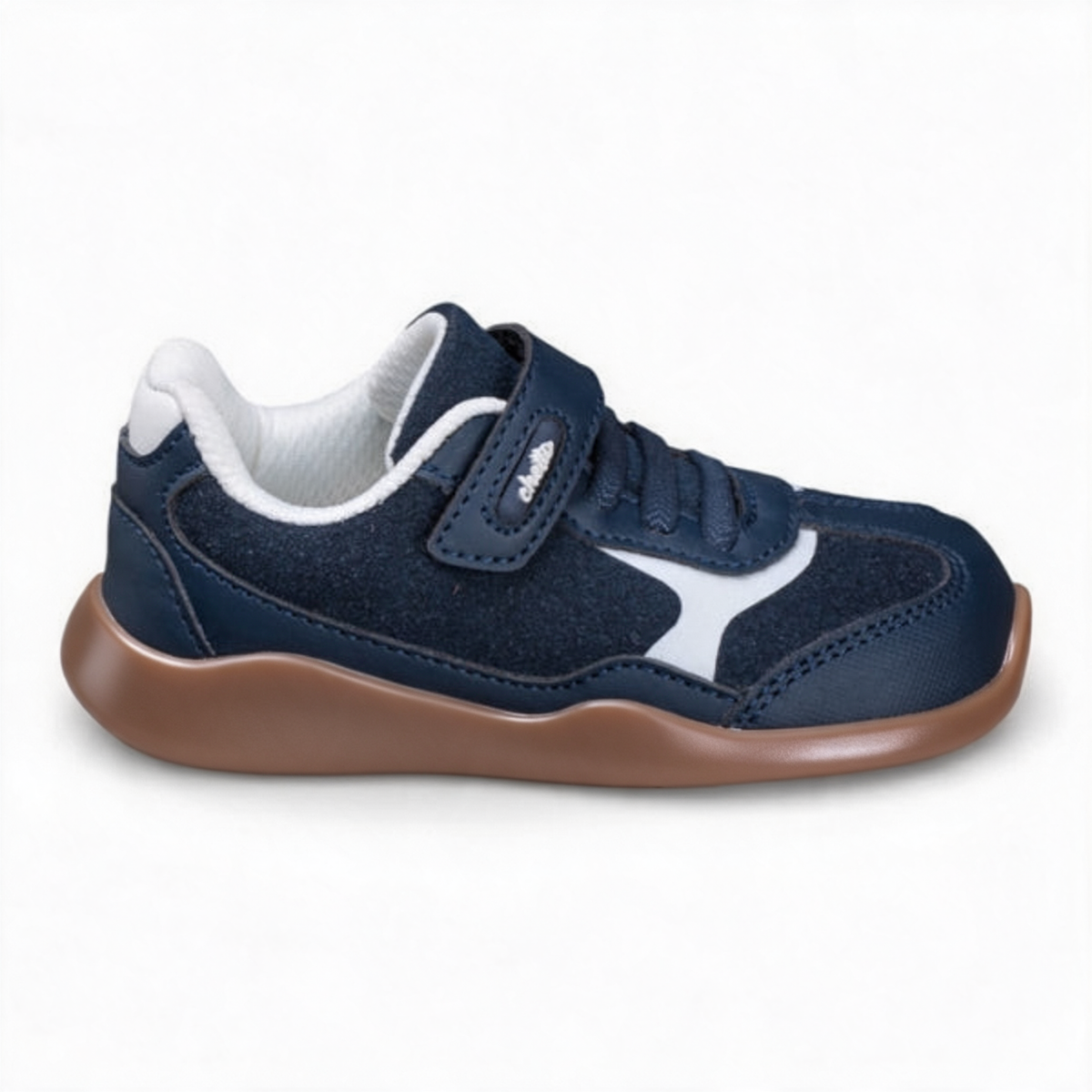 Chetto Barefoot Sapatilha Mesh Azul, vista lateral com sola lisa