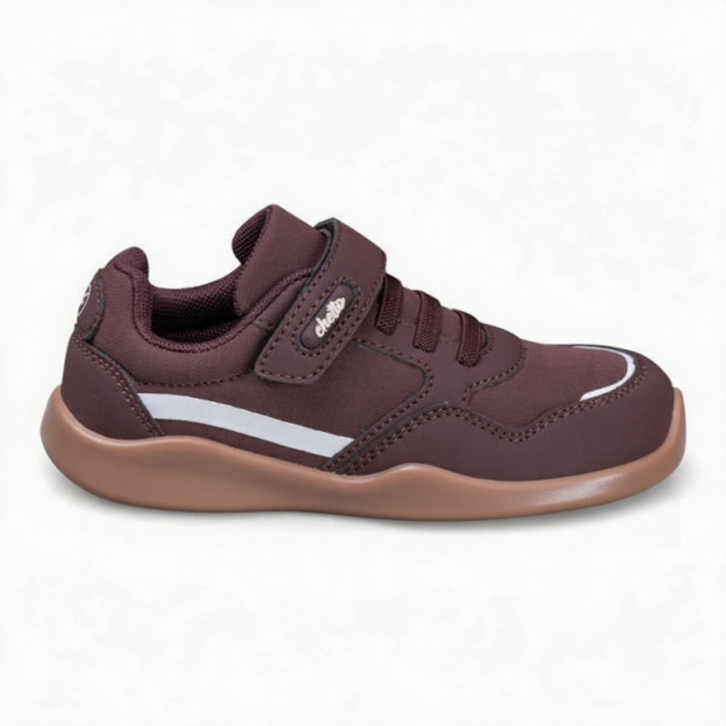 Chetto Barefoot Sapatilha Repelente à água Marron, vista lateral com sola lisa
