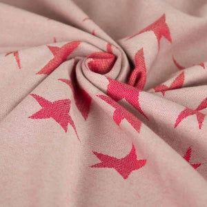 Detalhe do tecido com padrão de estrelas do Sling de Argolas Hoppediz Los Angeles Red.