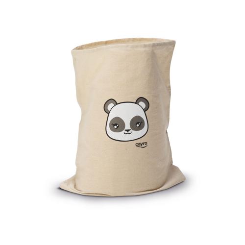 Saco de corrida individual com ilustração de um panda.