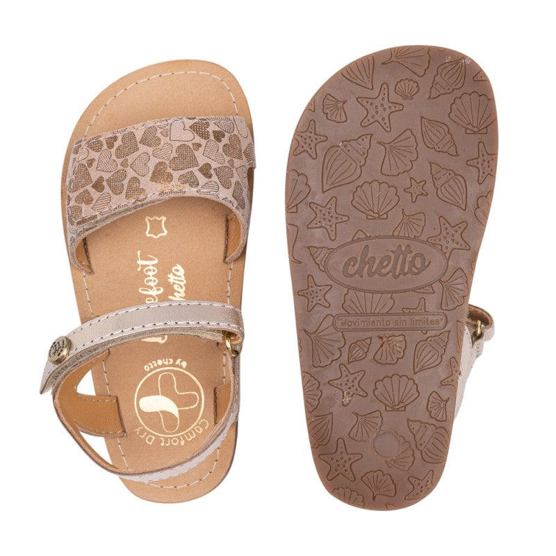 Chetto Barefoot Sandália em pele - Oro